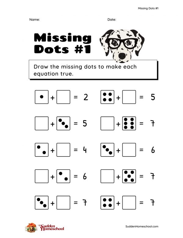 Missing Dots Worksheet