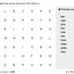 Silent e word search preview